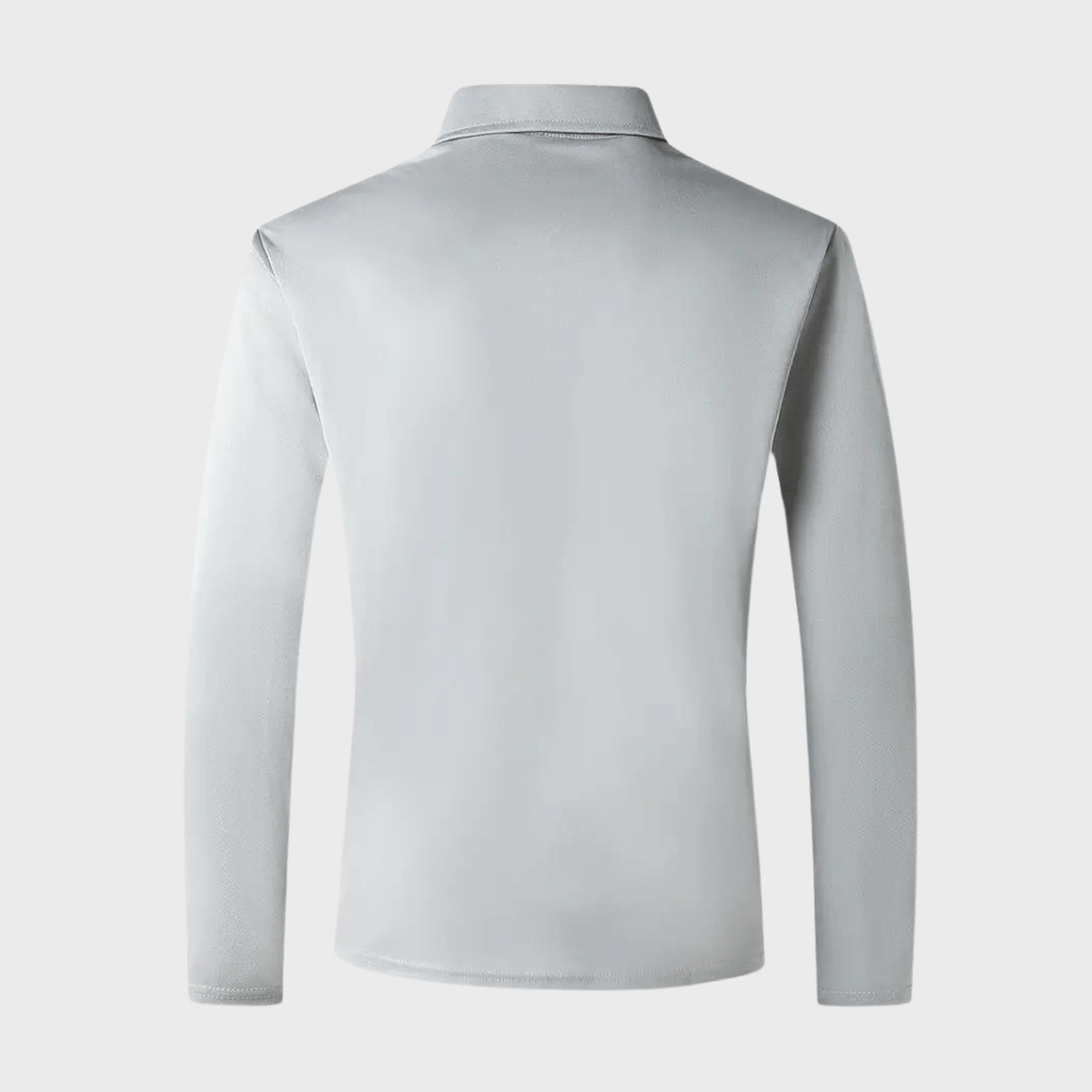 Heren T-shirt met Lange Mouwen, Geruite Kraag en Zak