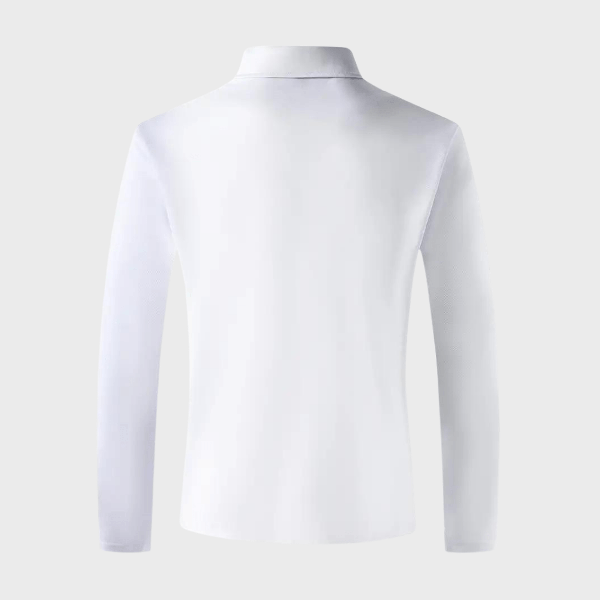 Heren T-shirt met Lange Mouwen, Geruite Kraag en Zak