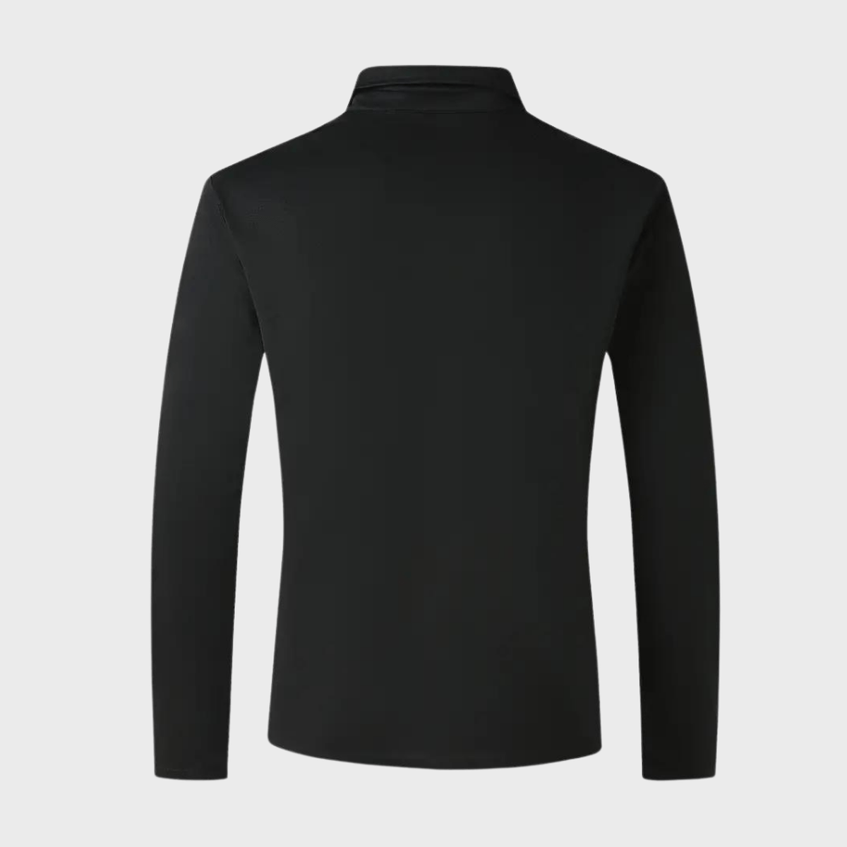 Heren T-shirt met Lange Mouwen, Geruite Kraag en Zak
