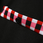 Heren T-shirt met Lange Mouwen, Geruite Kraag en Zak