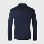 Heren T-shirt met Lange Mouwen, Geruite Kraag en Zak
