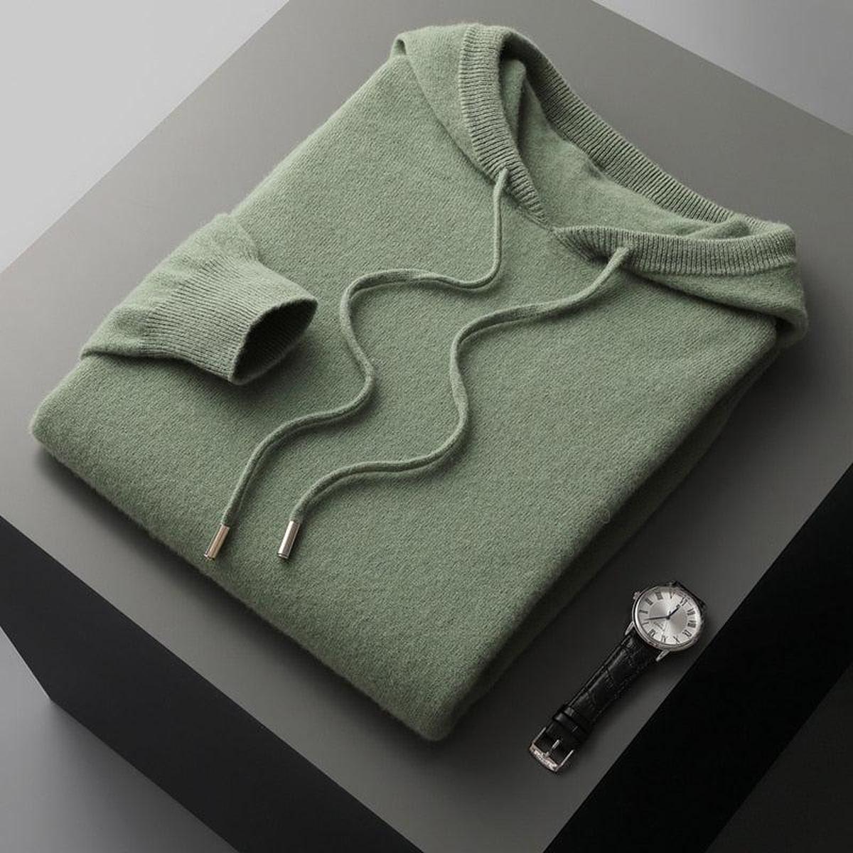 Heren Trui Merinowol Hoodie - Ademend, Comfortabel, Klassiek Ontwerp