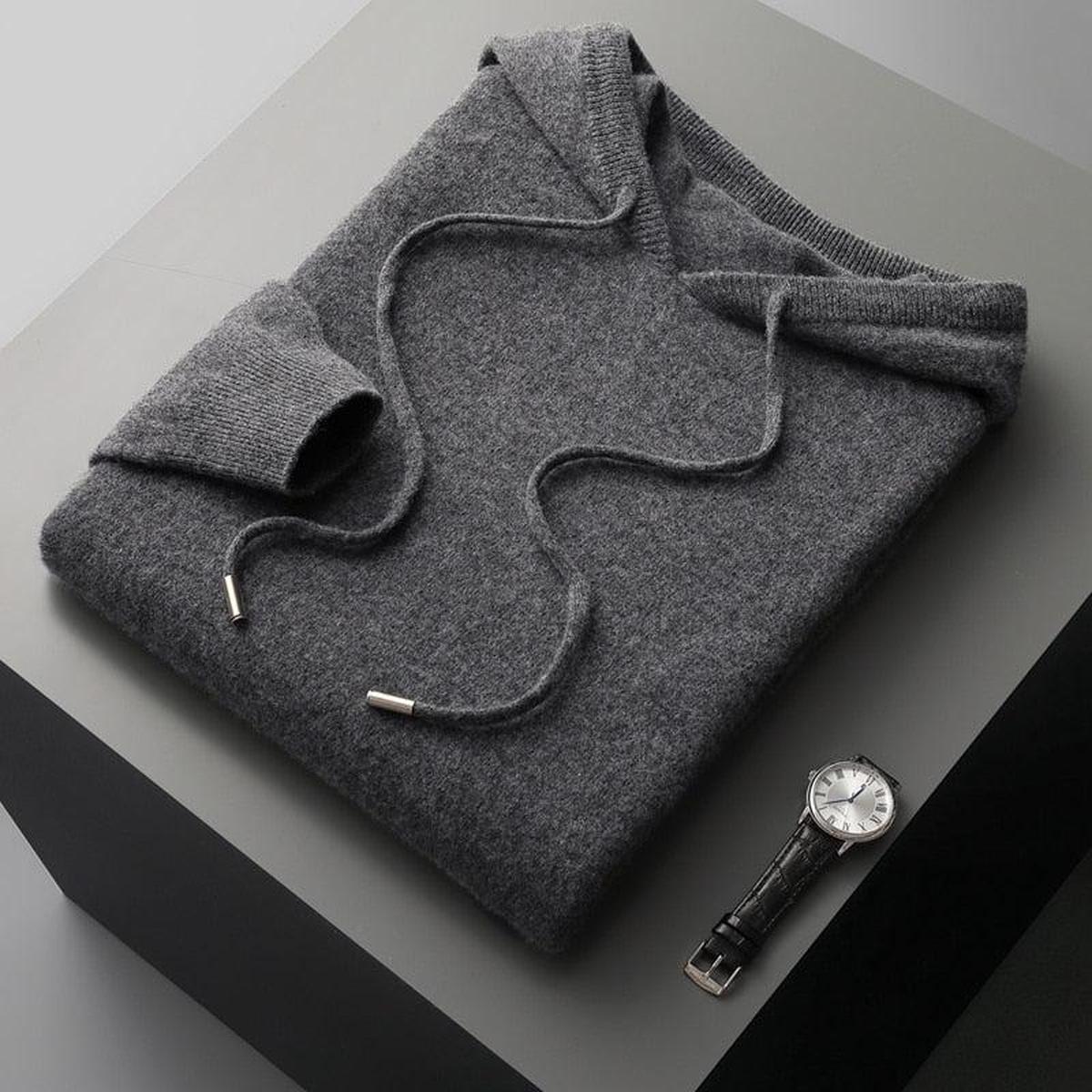 Heren Trui Merinowol Hoodie - Ademend, Comfortabel, Klassiek Ontwerp