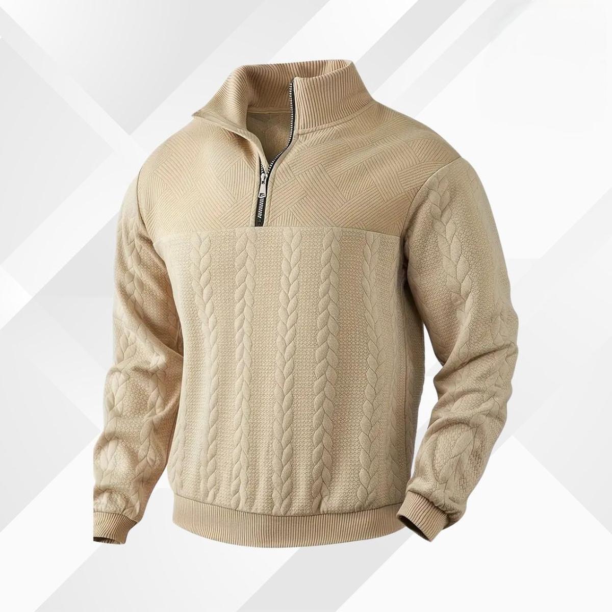 Heren Trui Met Ritssluiting Van Kasjmier En Merinowol