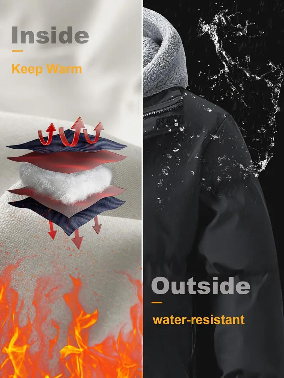 Heren Twee-in-Een Winterjas Met Capuchon