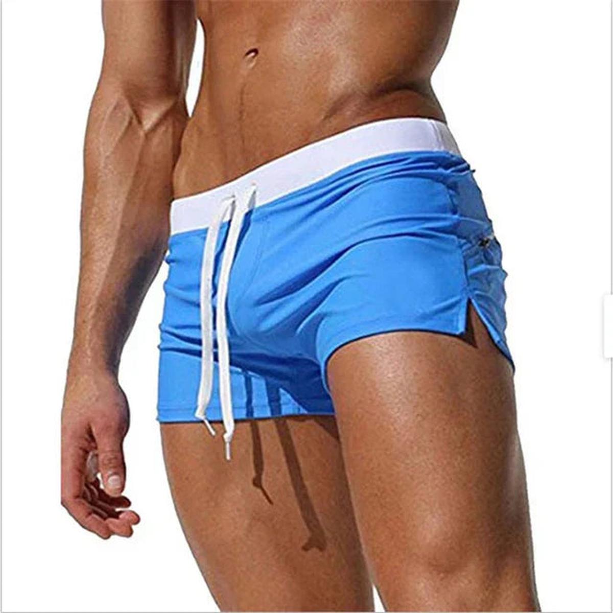 Heren Verstelbare Zwemshorts Met Zijsplitten Voor Comfort En Stijl