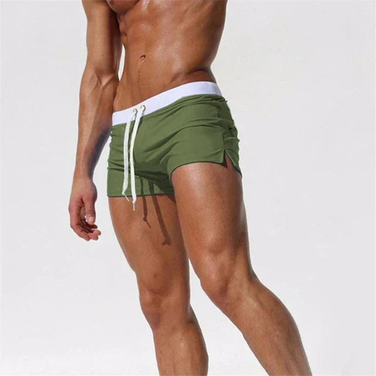 Heren Verstelbare Zwemshorts Met Zijsplitten Voor Comfort En Stijl