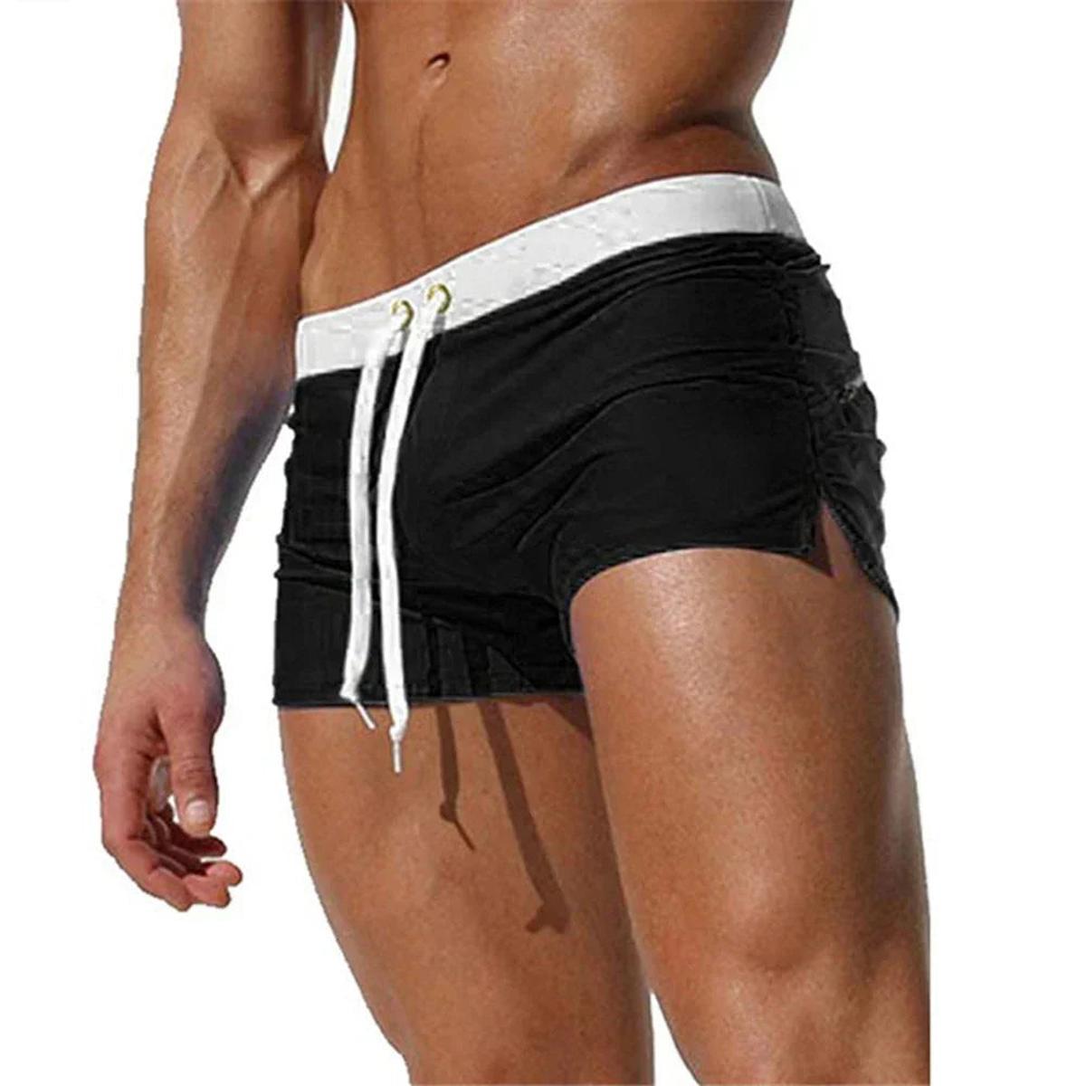 Heren Verstelbare Zwemshorts Met Zijsplitten Voor Comfort En Stijl