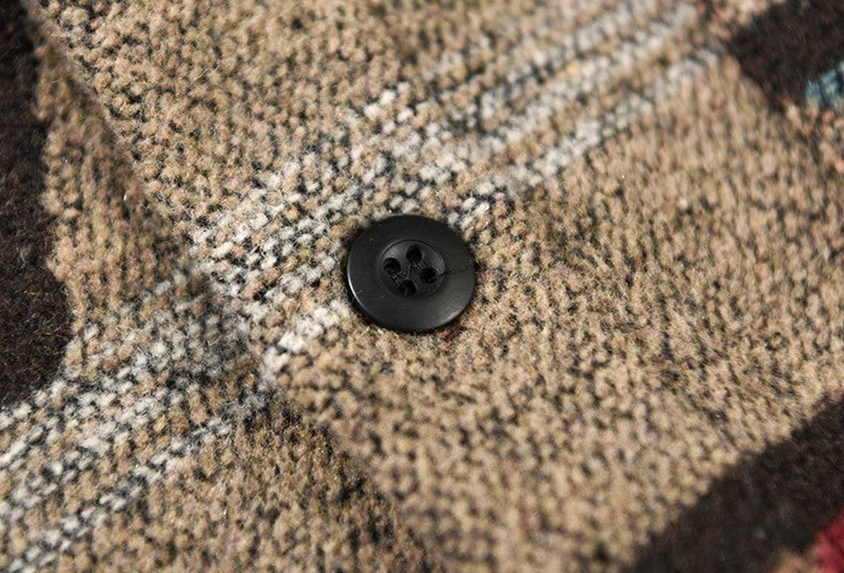 Heren Vintage Flanellen Overhemd Wolmix Retroprint Lange Mouwen