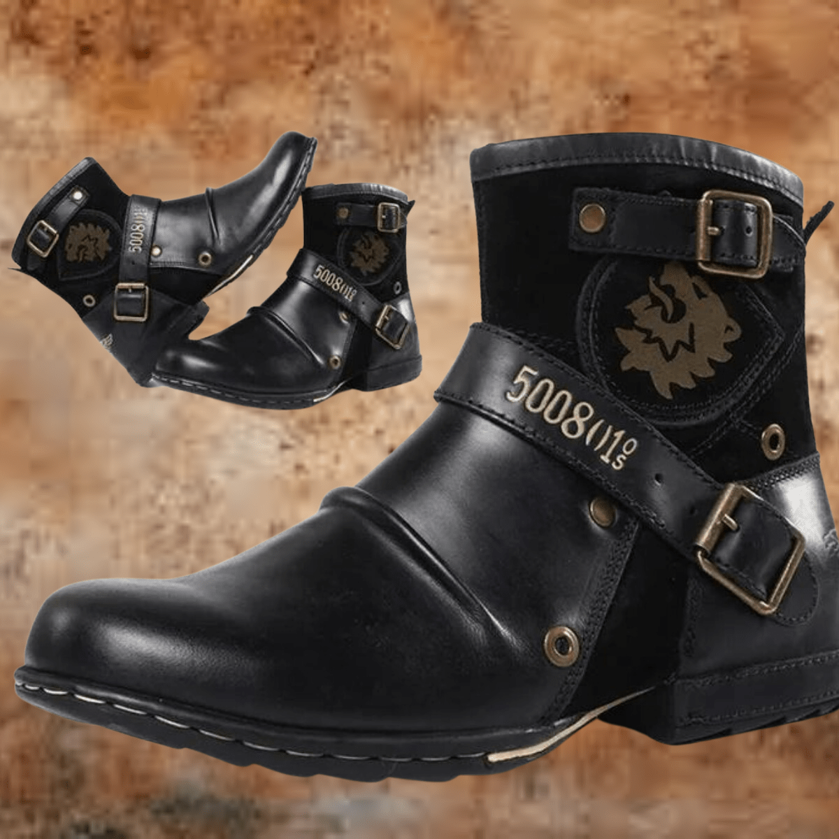 Heren Vintage Stijl Laarzen van Vegan Leer