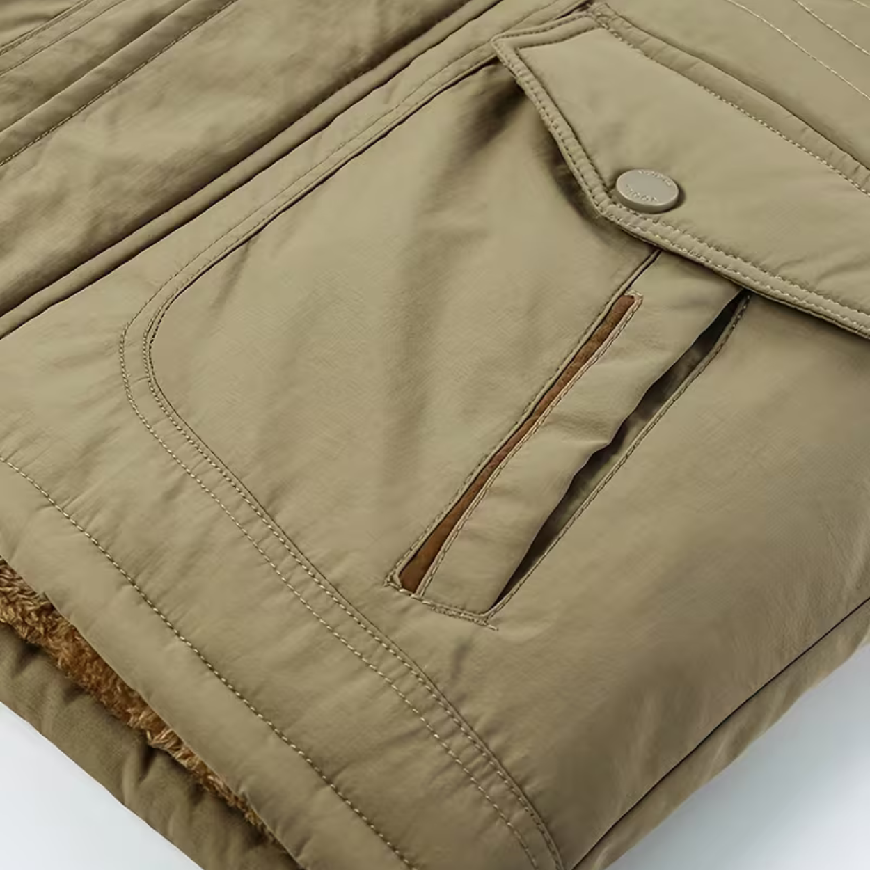 Heren Winter Parka Met Fleece Voering En Nepbont Capuchon