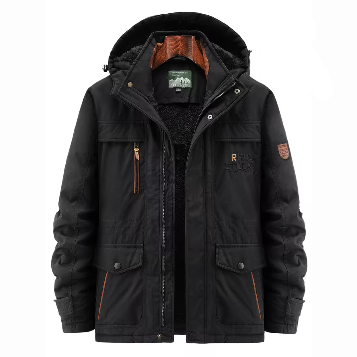 Heren Winter Parka Met Fleece Voering En Nepbont Capuchon