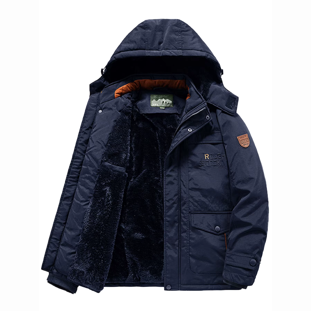 Heren Winter Parka Met Fleece Voering En Nepbont Capuchon