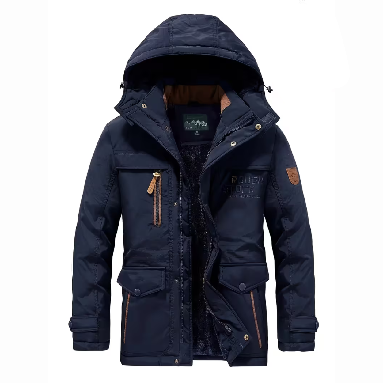 Heren Winter Parka Met Fleece Voering En Nepbont Capuchon