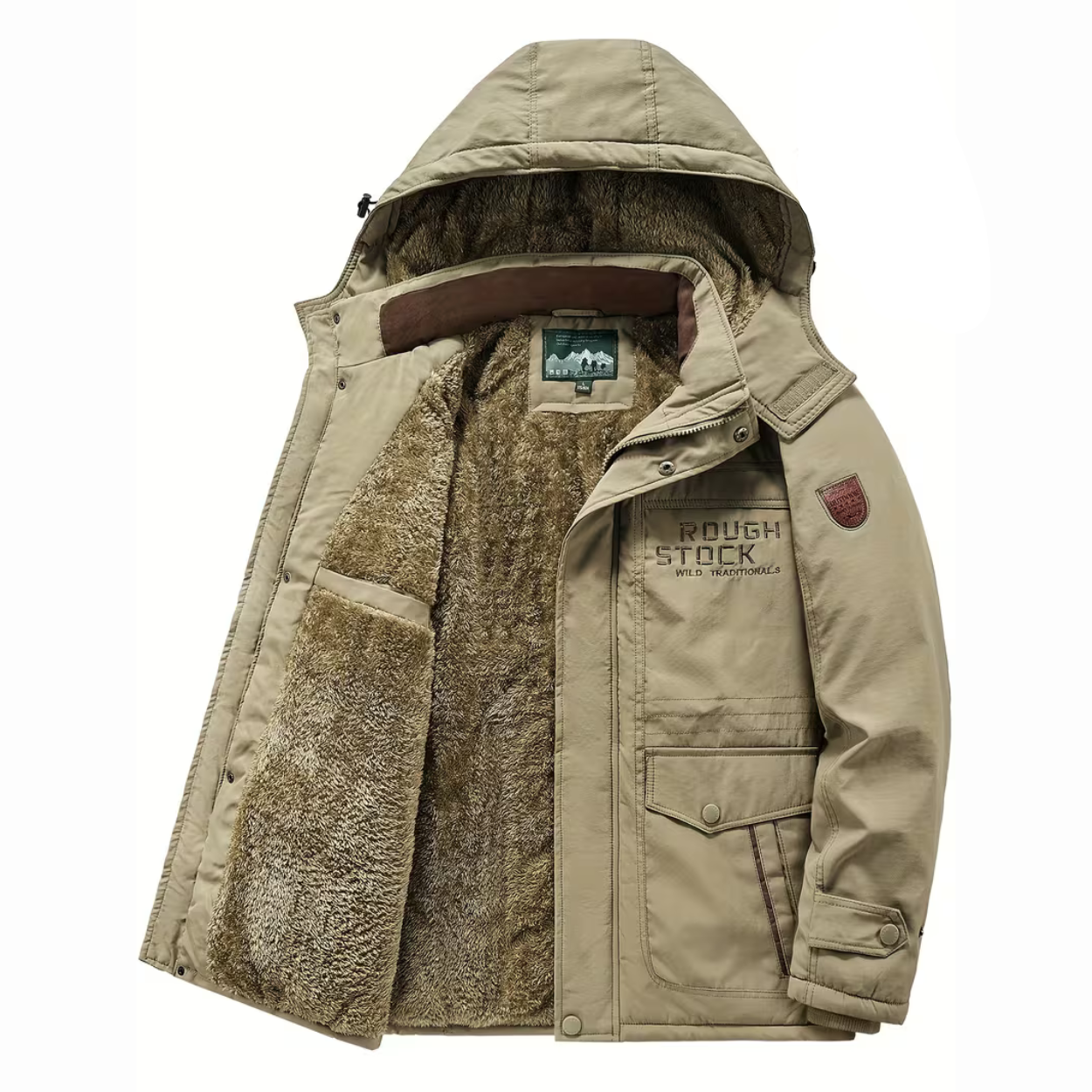 Heren Winter Parka Met Fleece Voering En Nepbont Capuchon