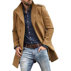 Heren Wollen Trenchcoat Voor Herfst En Winter