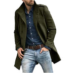Heren Wollen Trenchcoat Voor Herfst En Winter