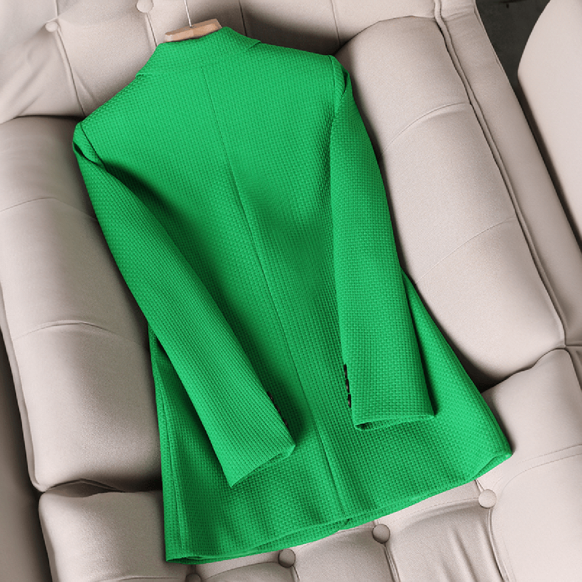 Herfst Vrouwen Ruitpatroon Blazer met Lange Mouwen