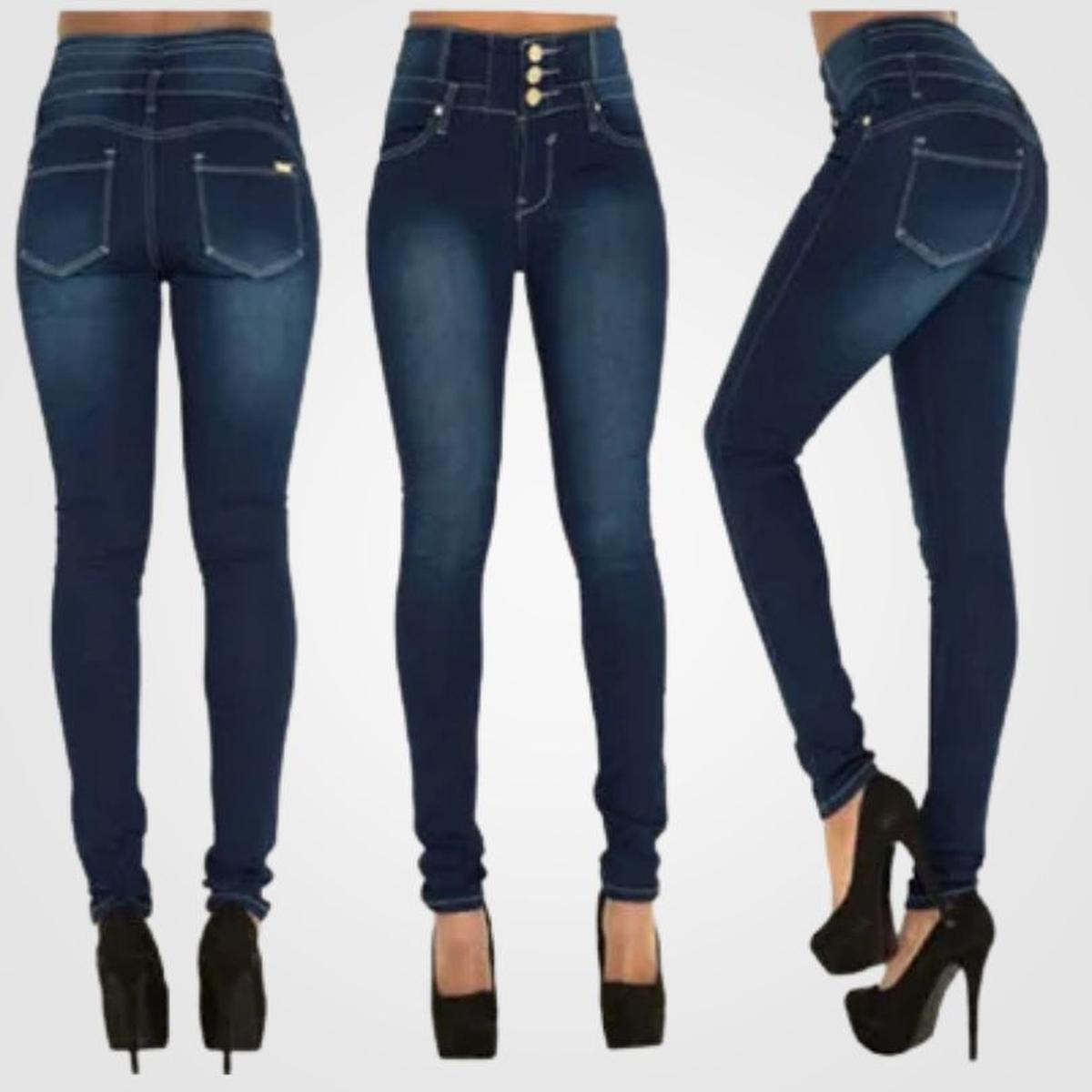 Hoge Taille Comfortabele En Elastische Slim-Fit Jeans