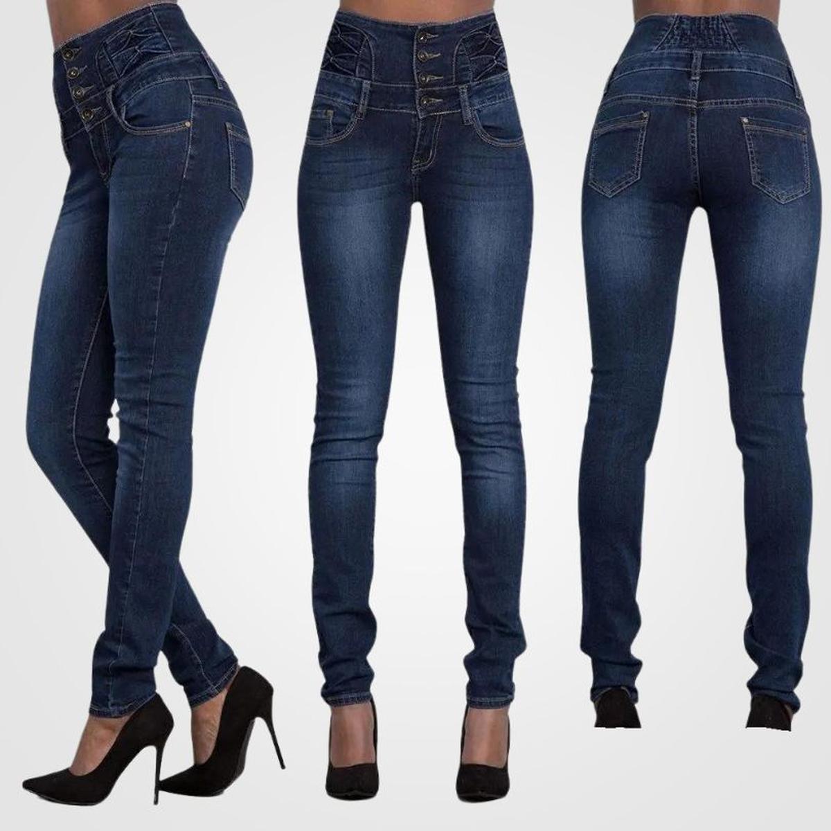 Hoge Taille Comfortabele En Elastische Slim-Fit Jeans