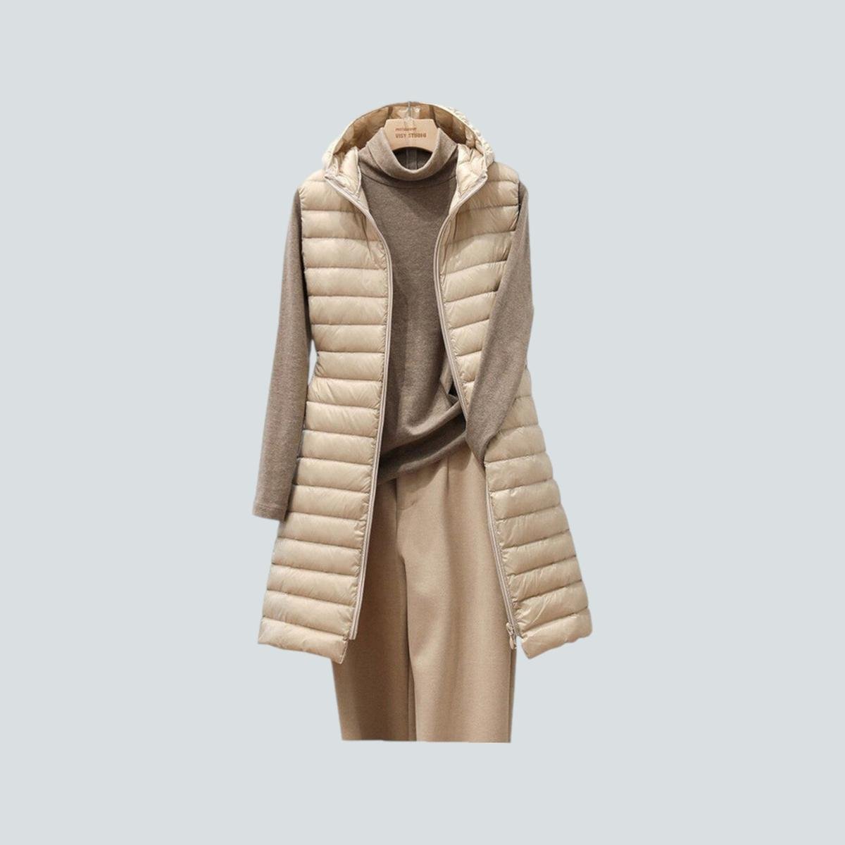 Hooded Gewatteerde Mouwloze Bodywarmer Voor Dames