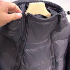 Hooded Jacket met Diagonale Rits en Trekkoord