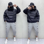 Hooded Jacket met Diagonale Rits en Trekkoord