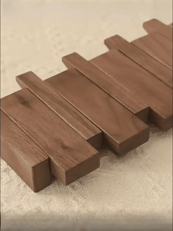 Houten Kapstok Piano Design - Wandmontage met Haken