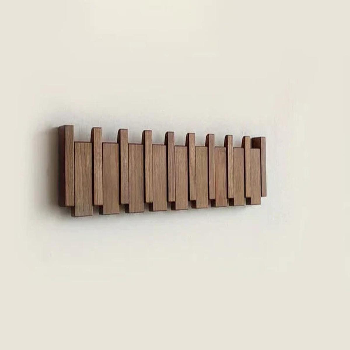 Houten Kapstok Piano Design - Wandmontage met Haken