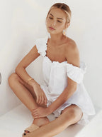 Katoenen Rimpel Shorts Set