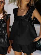 Katoenen Rimpel Shorts Set