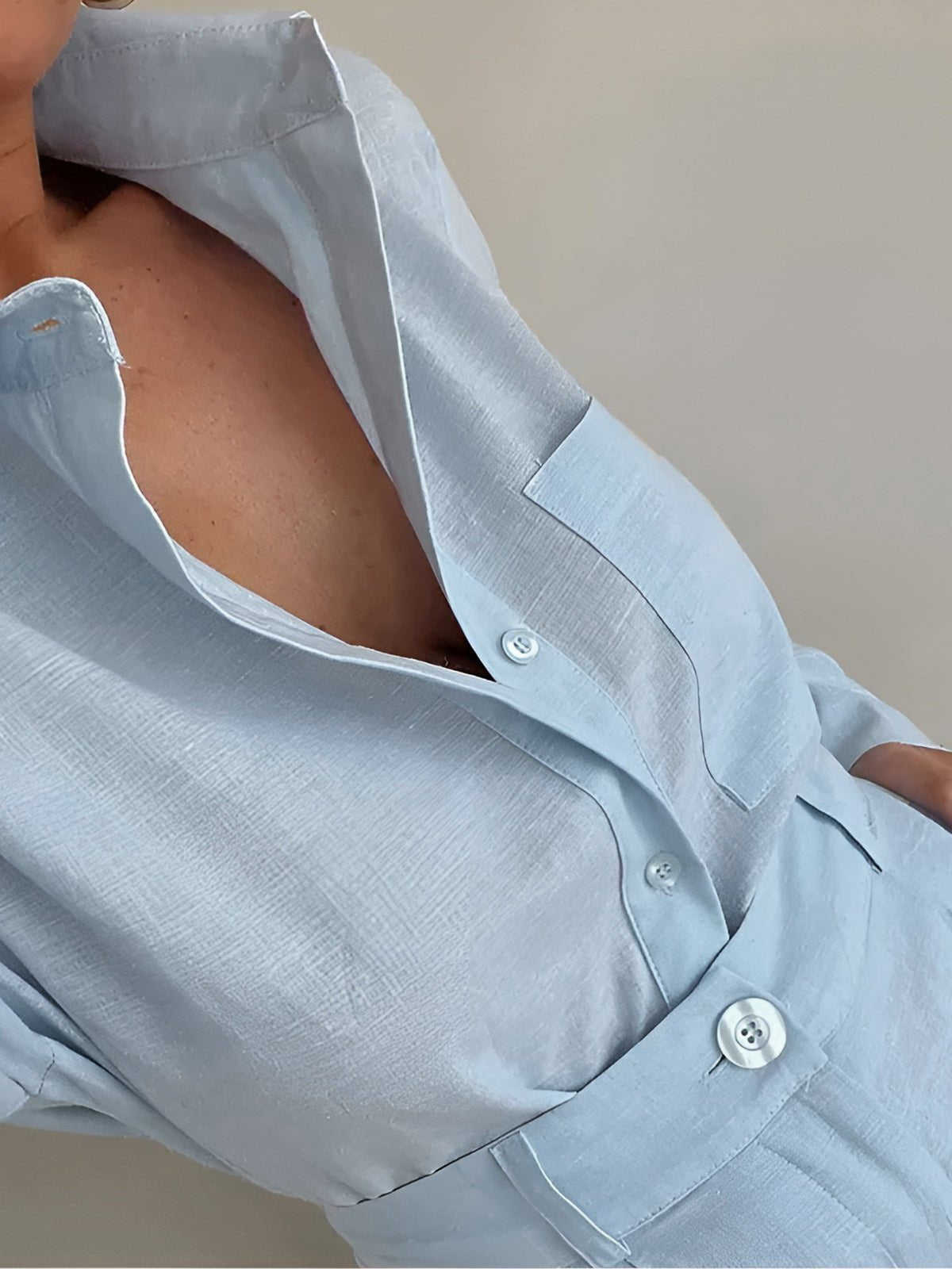 Katoenmix Losse Shorts Set