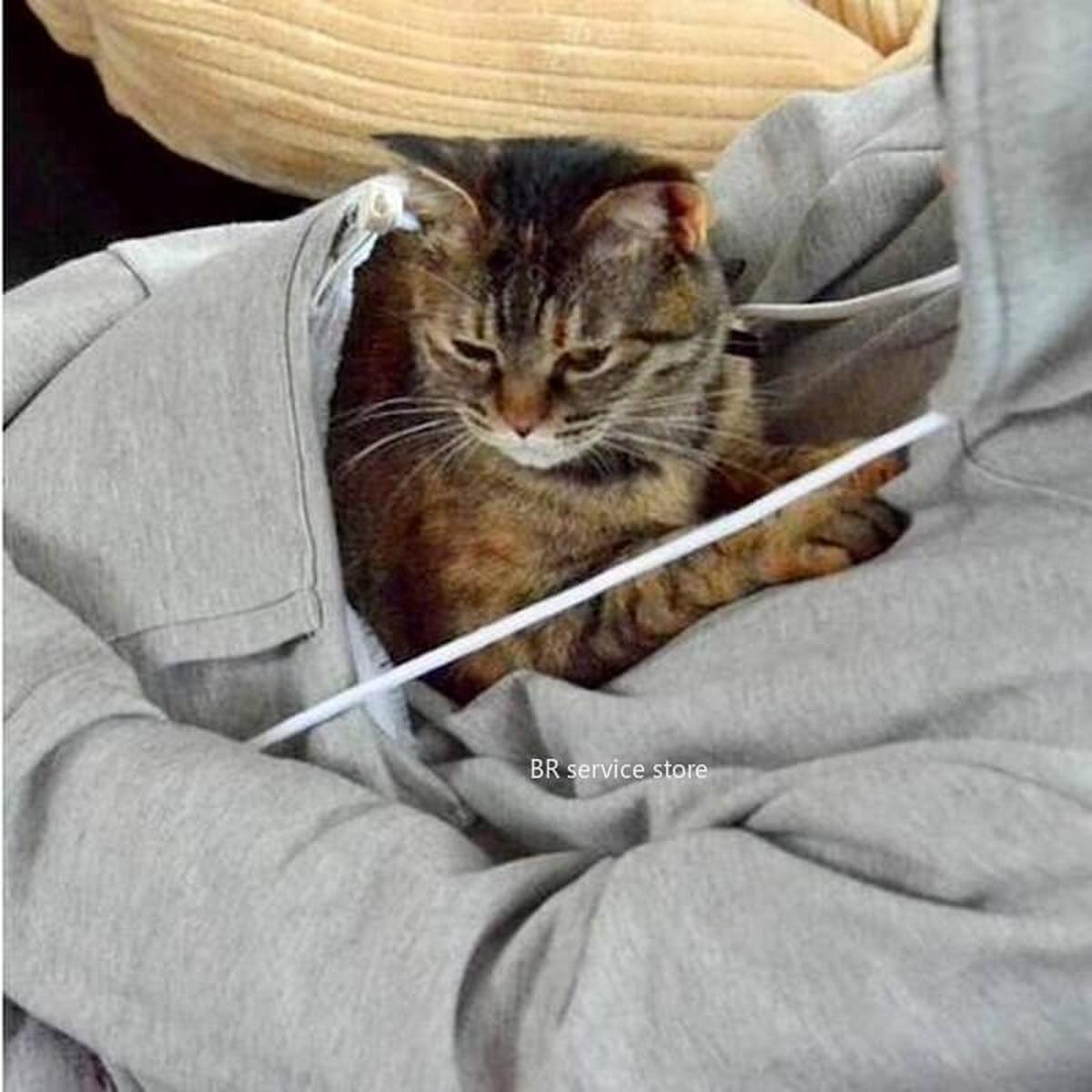Katten Hoodie met Zak en Zachte Stof voor een Haarvrij Huis