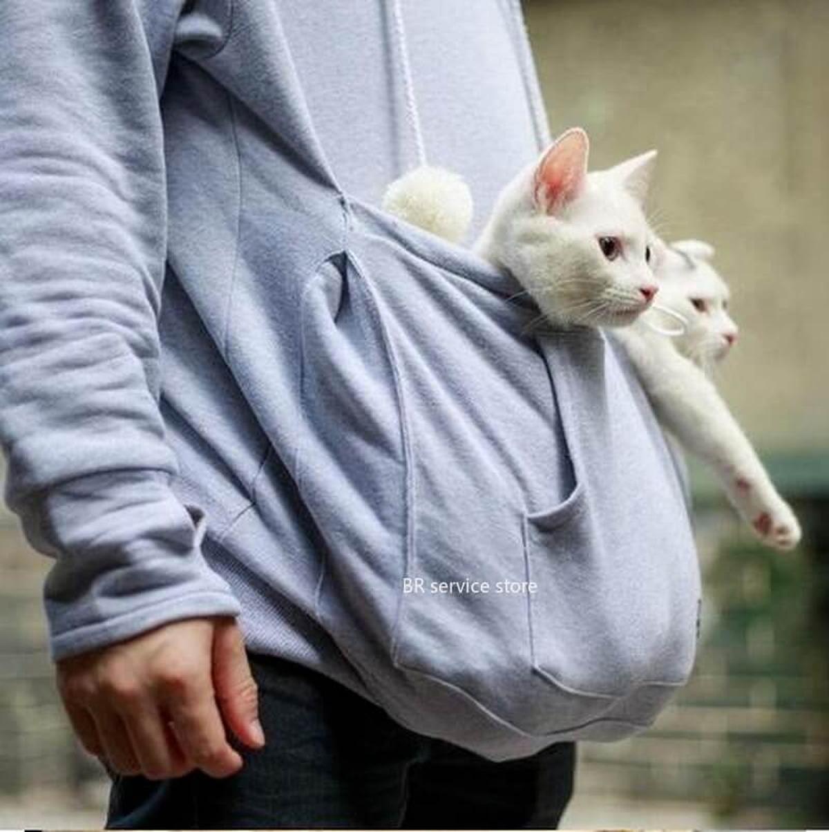 Katten Hoodie met Zak en Zachte Stof voor een Haarvrij Huis