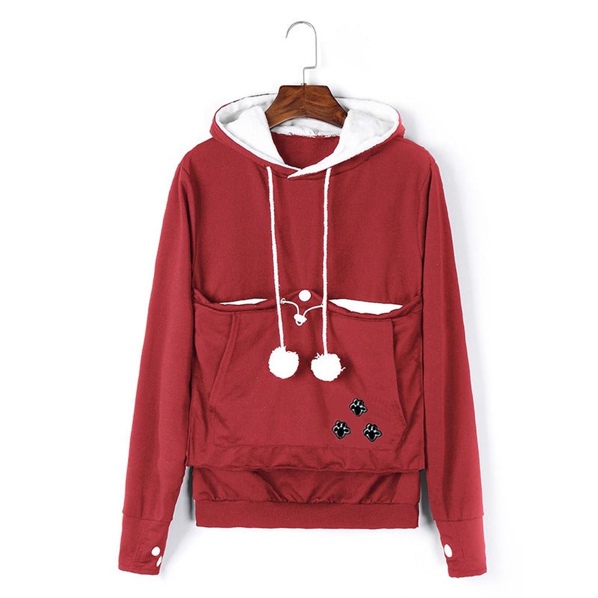 Katten Hoodie met Zak en Zachte Stof voor een Haarvrij Huis