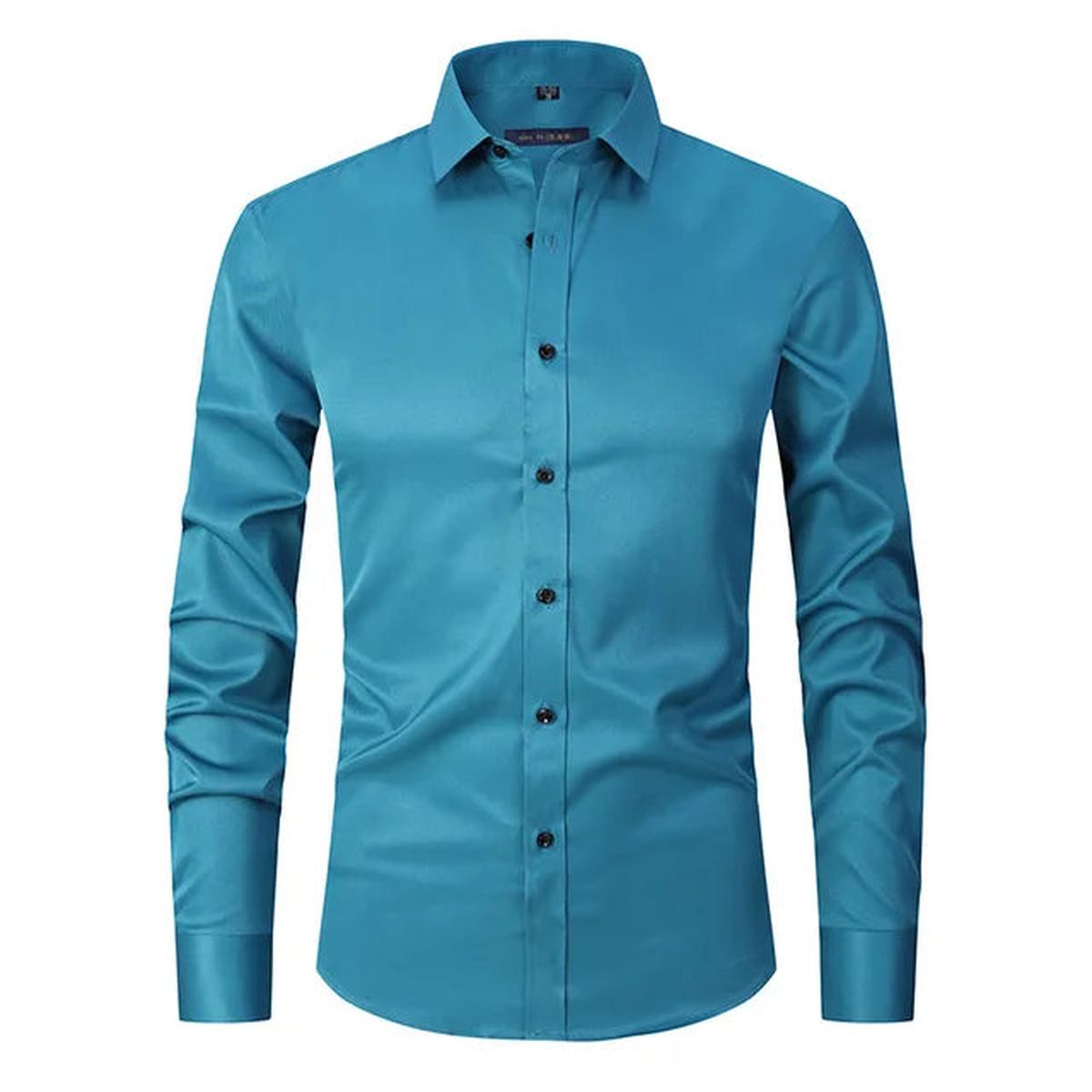 Kreukvrij Elastisch Slim-Fit Herenoverhemd
