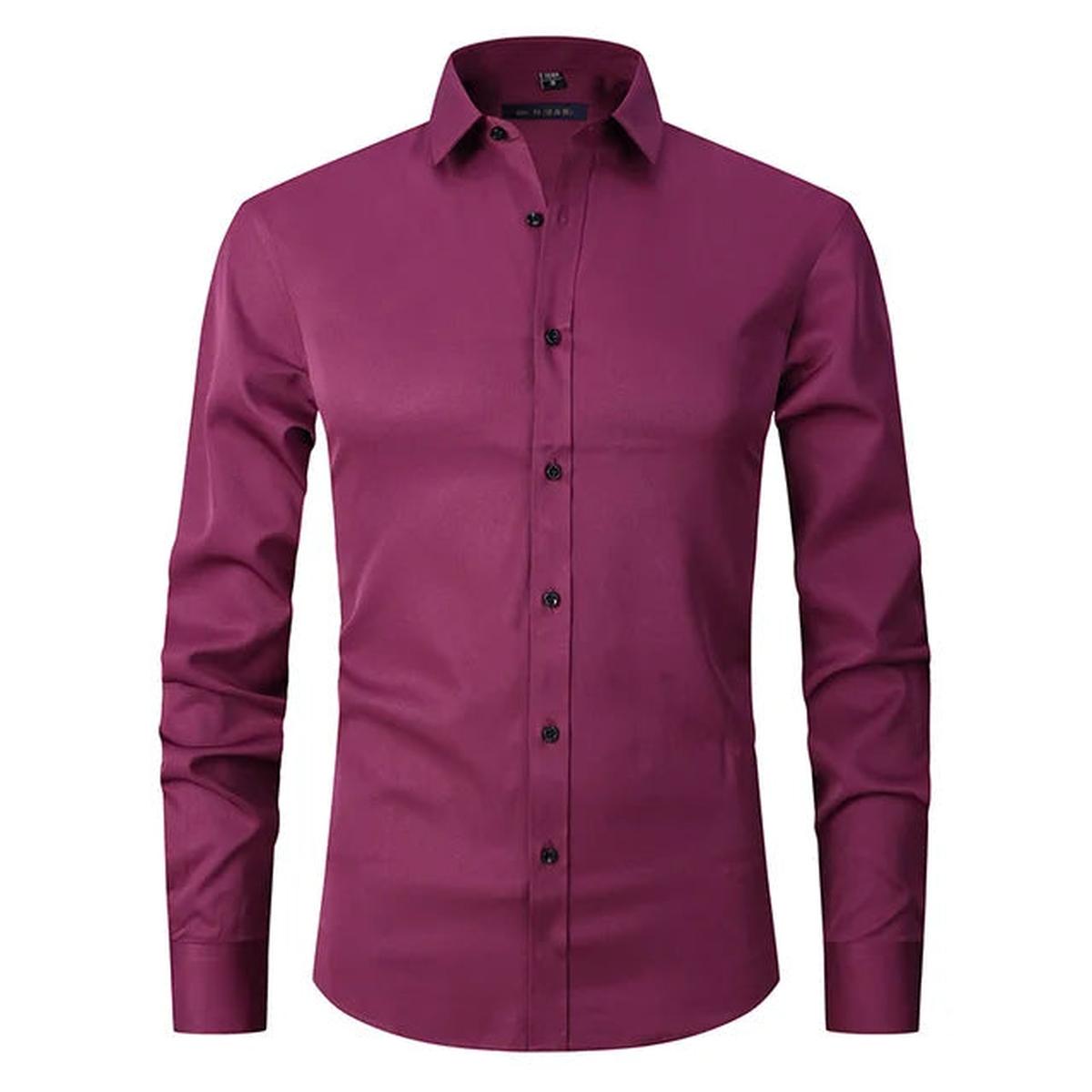 Kreukvrij Elastisch Slim-Fit Herenoverhemd