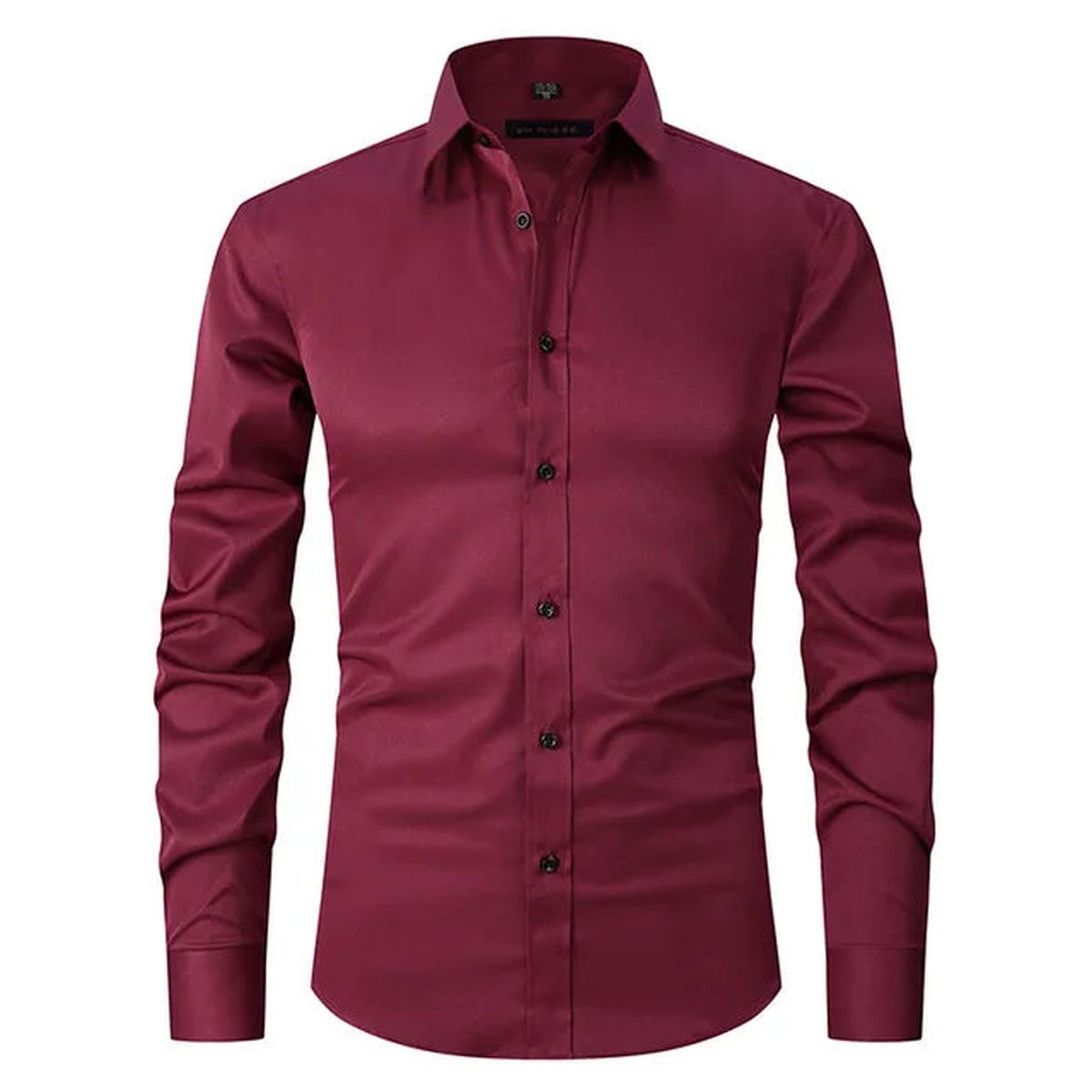 Kreukvrij Elastisch Slim-Fit Herenoverhemd