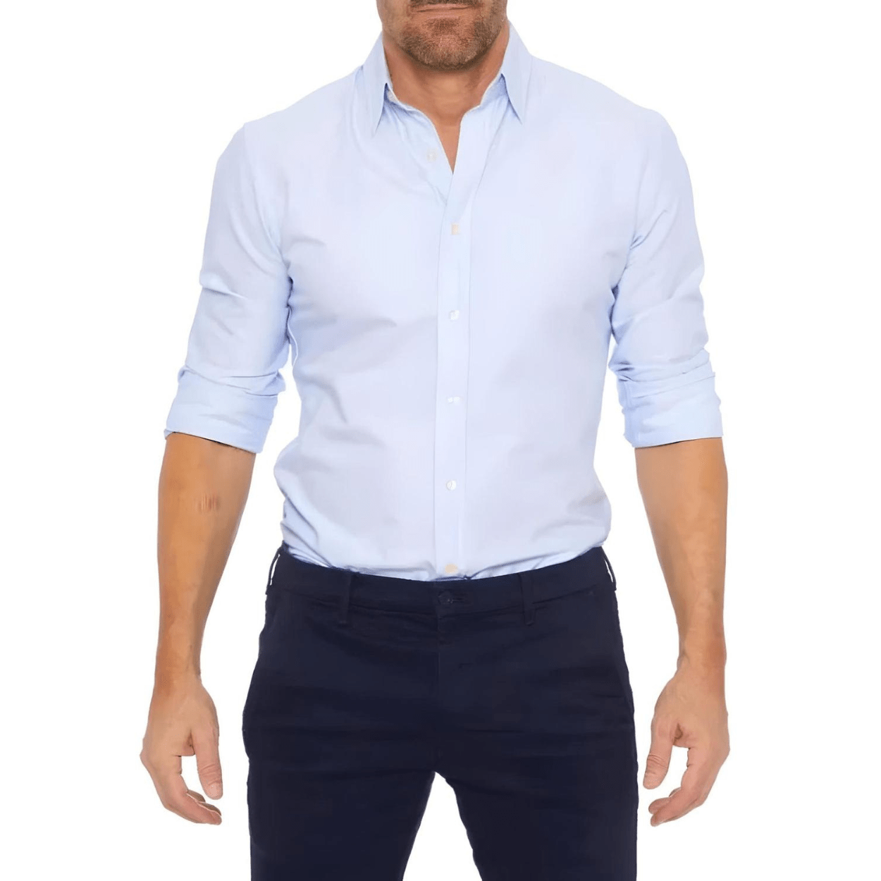 Kreukvrij Heren Shirt met Rits