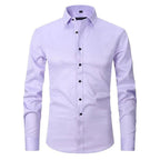 Kreukvrij Stretch Shirt Voor Mannen - Ademend Slank Fit Ontwerp