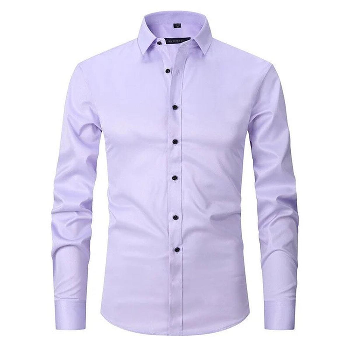Kreukvrij Stretch Shirt Voor Mannen - Ademend Slank Fit Ontwerp