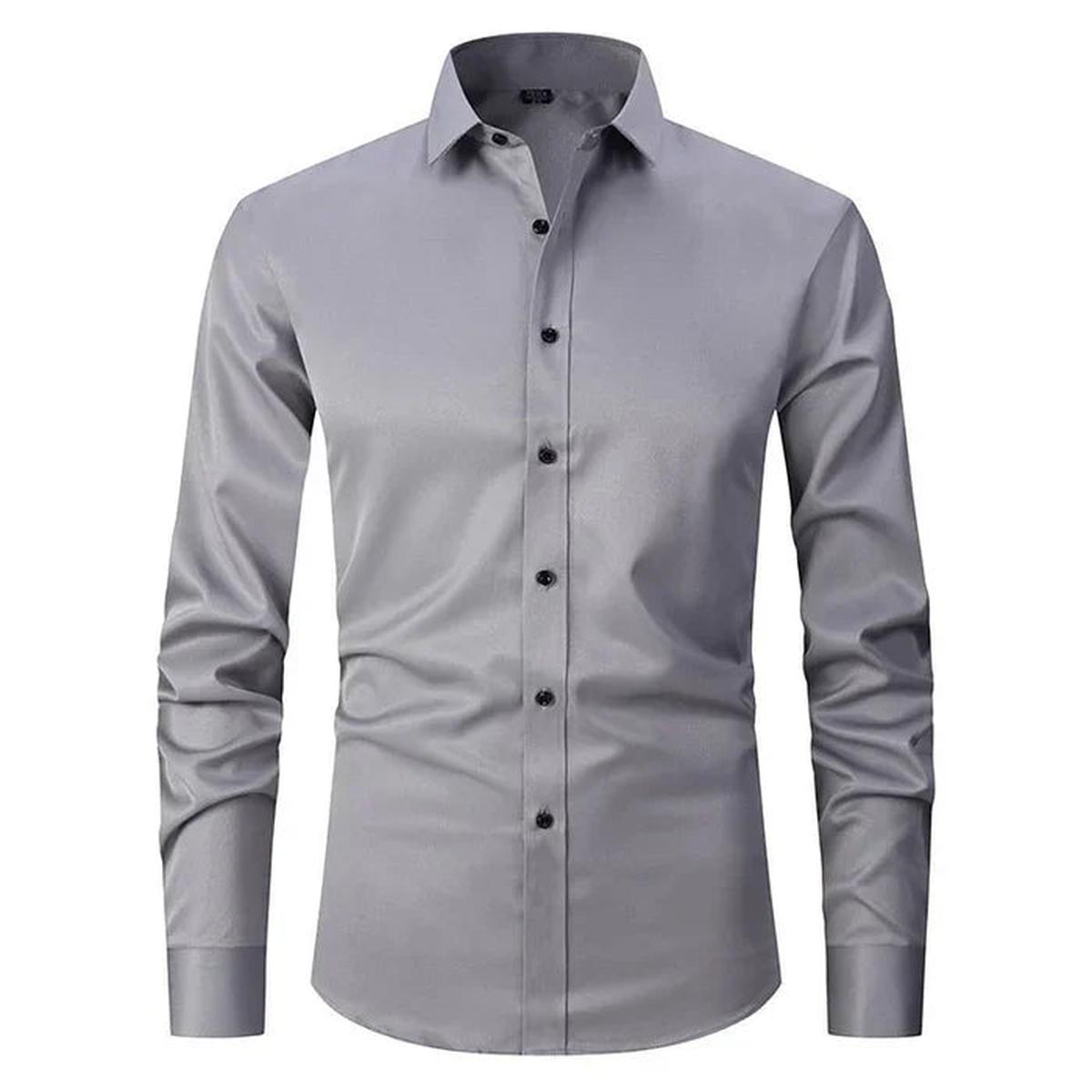 Kreukvrij Stretch Shirt Voor Mannen - Ademend Slank Fit Ontwerp