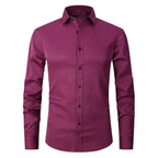 Kreukvrij Stretch Shirt Voor Mannen - Ademend Slank Fit Ontwerp