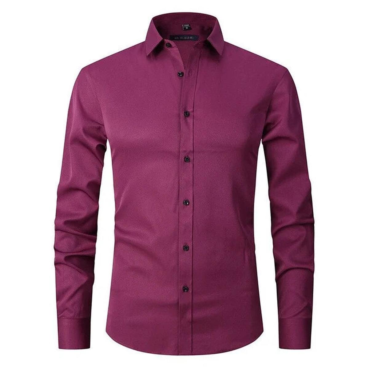 Kreukvrij Stretch Shirt Voor Mannen - Ademend Slank Fit Ontwerp