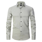 Kreukvrij Stretch Shirt Voor Mannen - Ademend Slank Fit Ontwerp