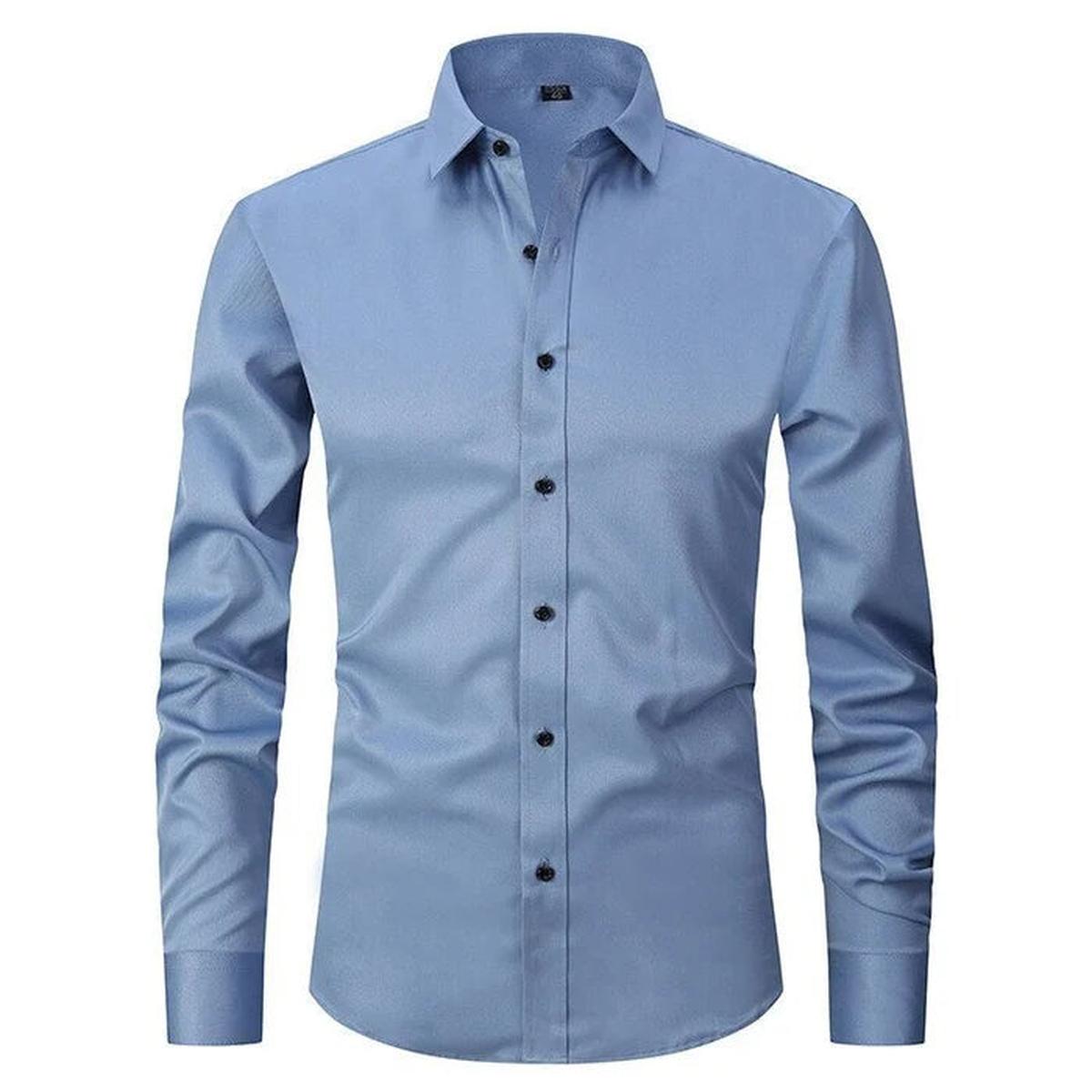 Kreukvrij Stretch Shirt Voor Mannen - Ademend Slank Fit Ontwerp
