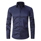 Kreukvrij Stretch Shirt Voor Mannen - Ademend Slank Fit Ontwerp