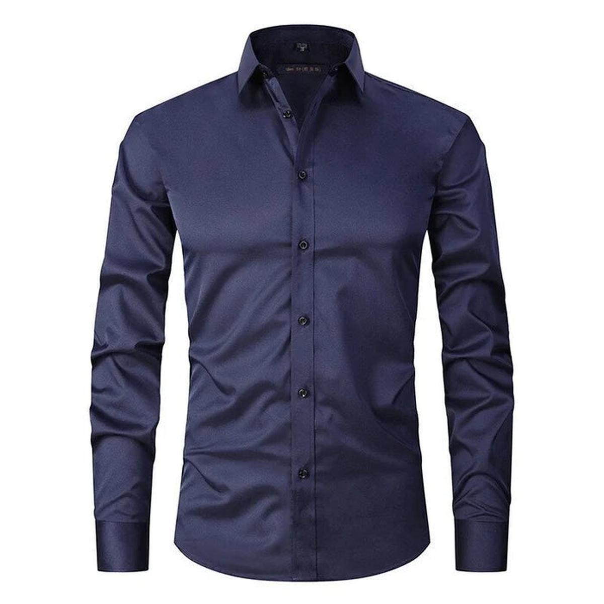 Kreukvrij Stretch Shirt Voor Mannen - Ademend Slank Fit Ontwerp