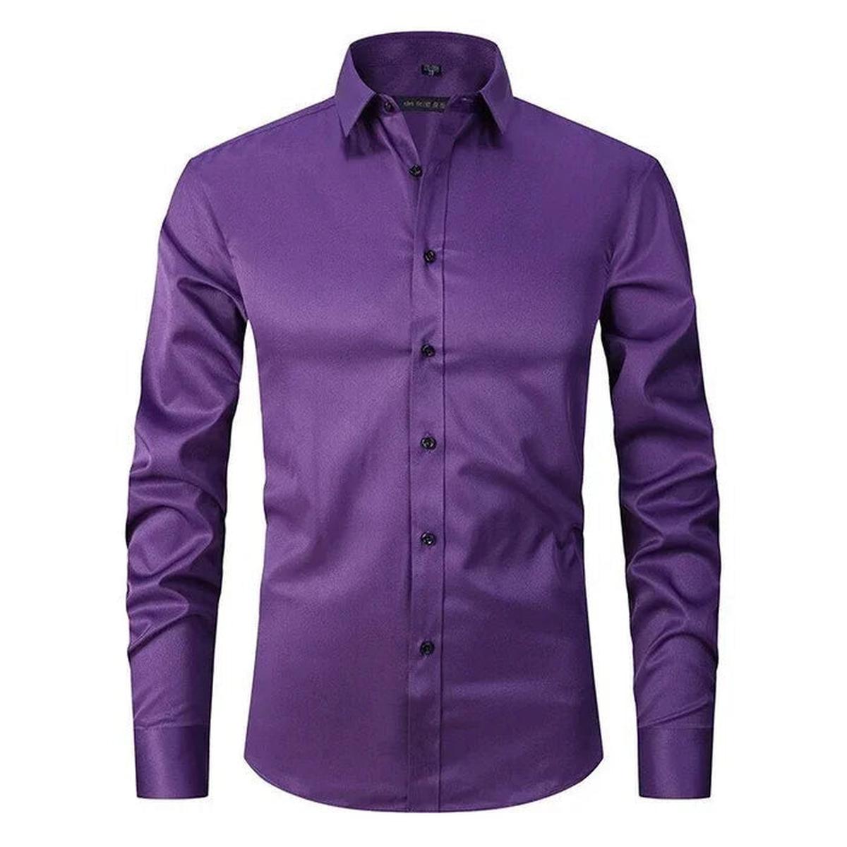 Kreukvrij Stretch Shirt Voor Mannen - Ademend Slank Fit Ontwerp
