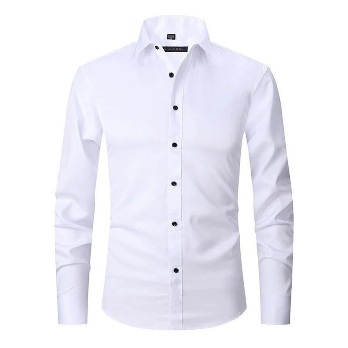 Kreukvrij Stretch Shirt Voor Mannen - Ademend Slank Fit Ontwerp